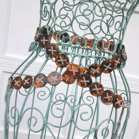 Chain Belt Tortoise Shell Buttons Retro Vintage - Picture 2 of 14